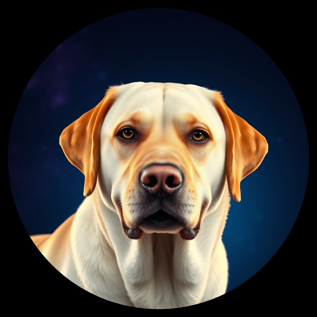 Cosmic medallion portrait of cHD11_44_cHD11_44, a Labrador Retriever