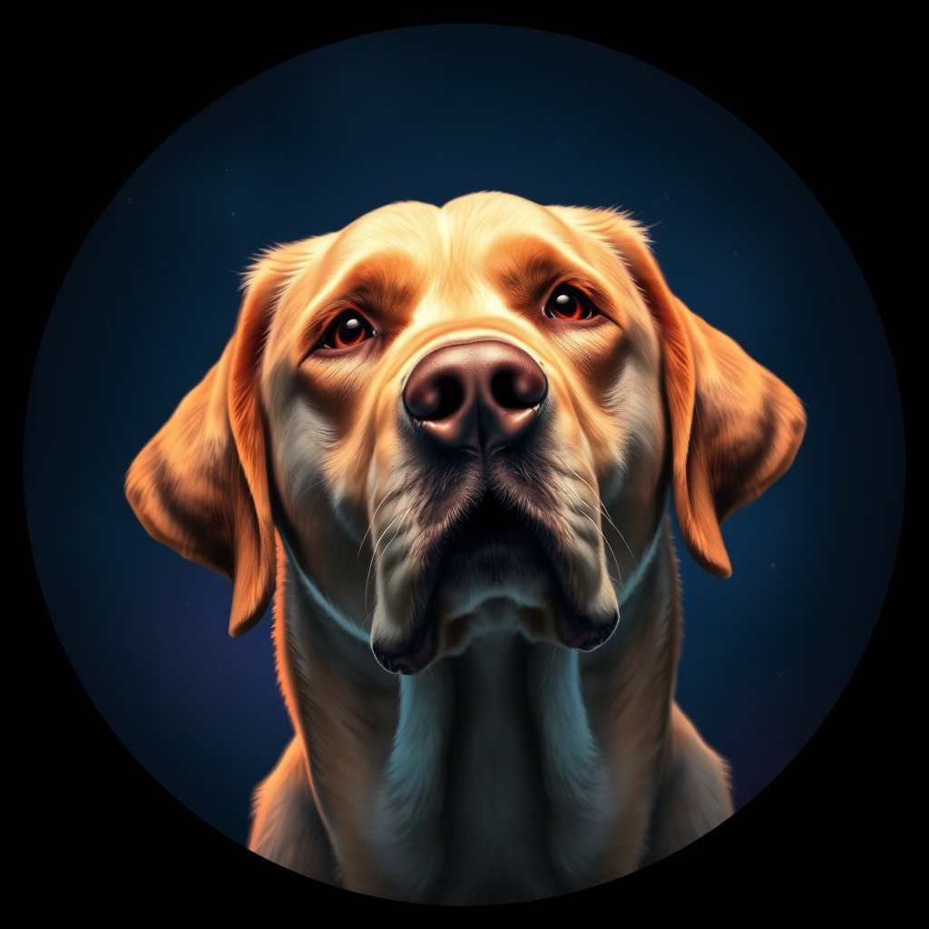 Cosmic medallion portrait of cHD11_46_cHD11_46, a Labrador Retriever