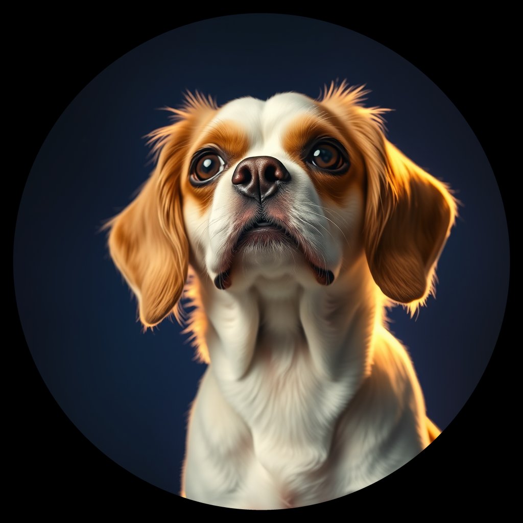 Cosmic medallion portrait of cHD11_50_cHD11_50, a Cavalier King Charles Spaniel