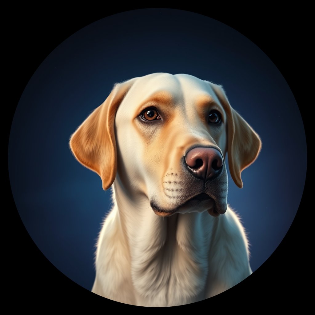Cosmic medallion portrait of cHD11_546_cHD11_546, a Labrador Or Golden Retriever