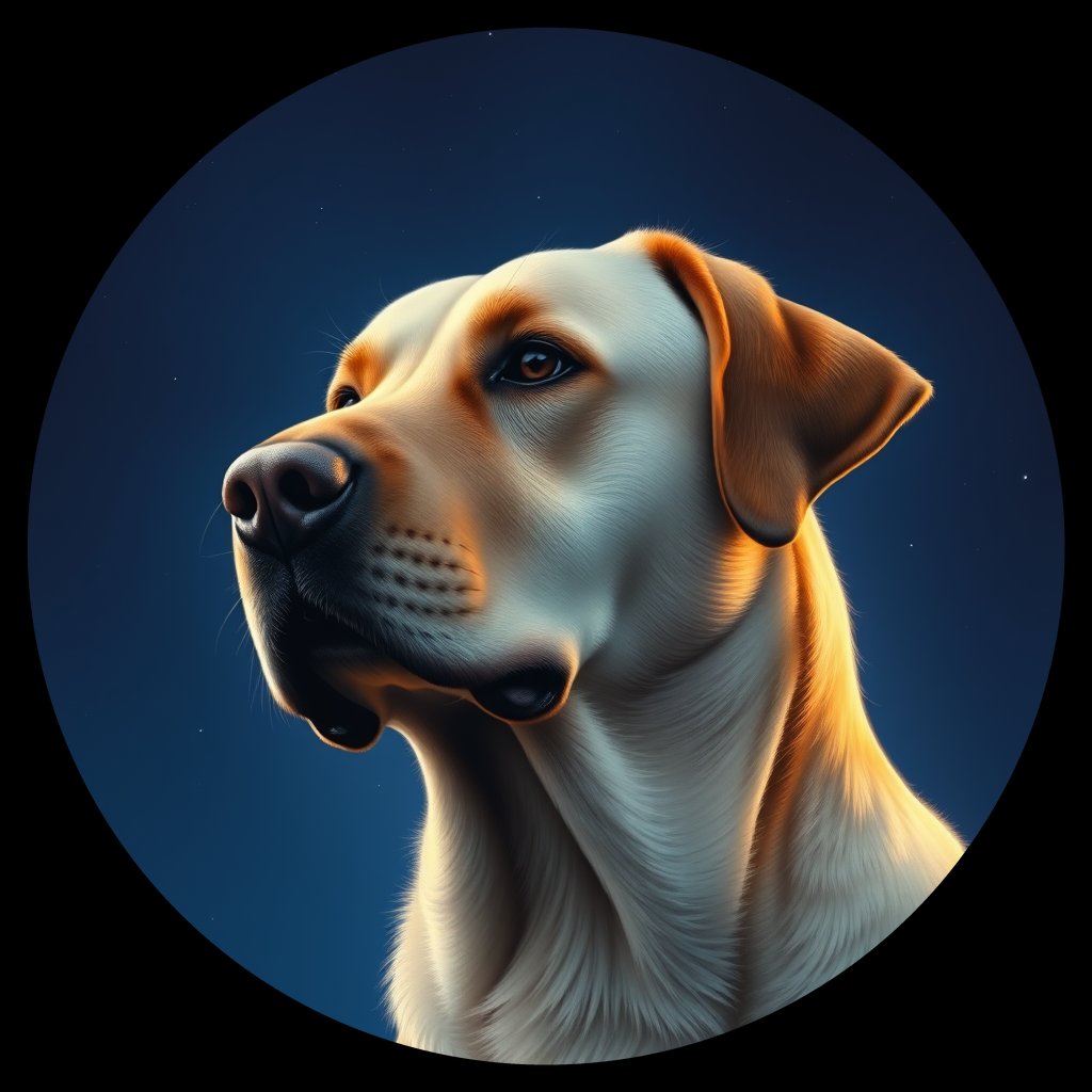 Cosmic medallion portrait of cHD11_548_cHD11_548, a Labrador Or Golden Retriever