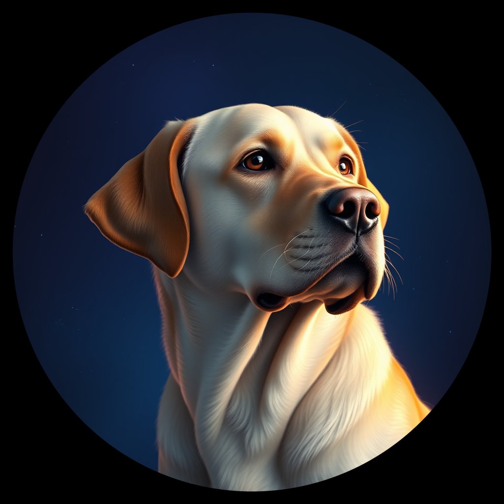 Cosmic medallion portrait of cHD11_549_cHD11_549, a Labrador Or Golden Retriever