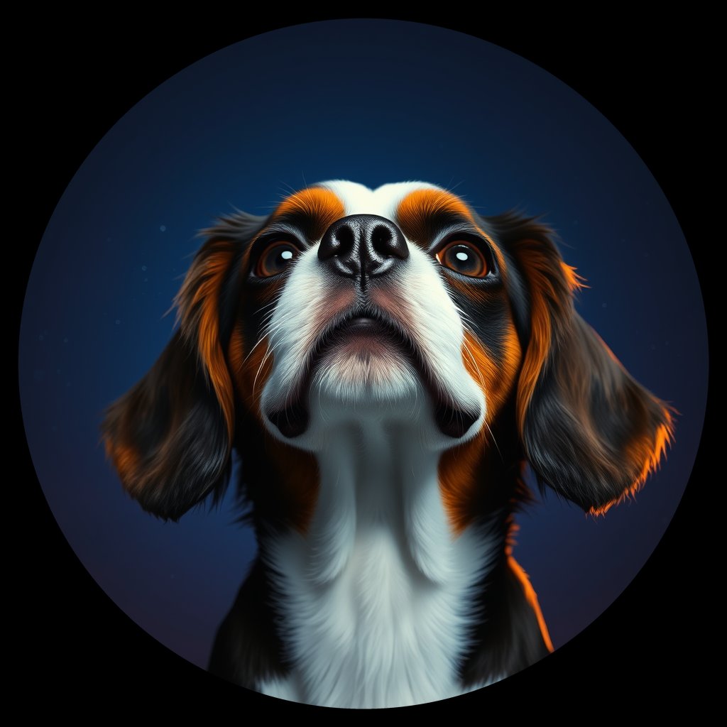 Cosmic medallion portrait of cHD11_54_cHD11_54, a Cavalier King Charles Spaniel