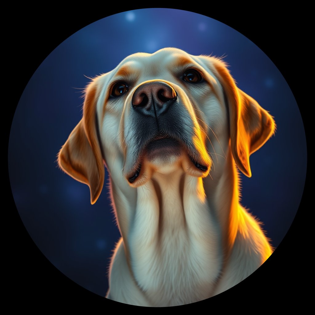 Cosmic medallion portrait of cHD11_584_cHD11_584, a Labrador Or Golden Retriever