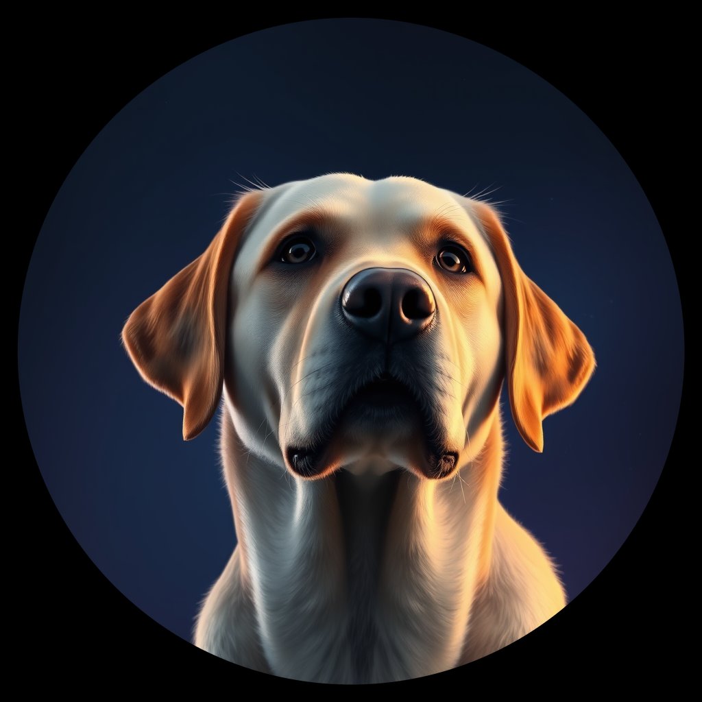 Cosmic medallion portrait of cHD11_586_cHD11_586, a Labrador Or Golden Retriever