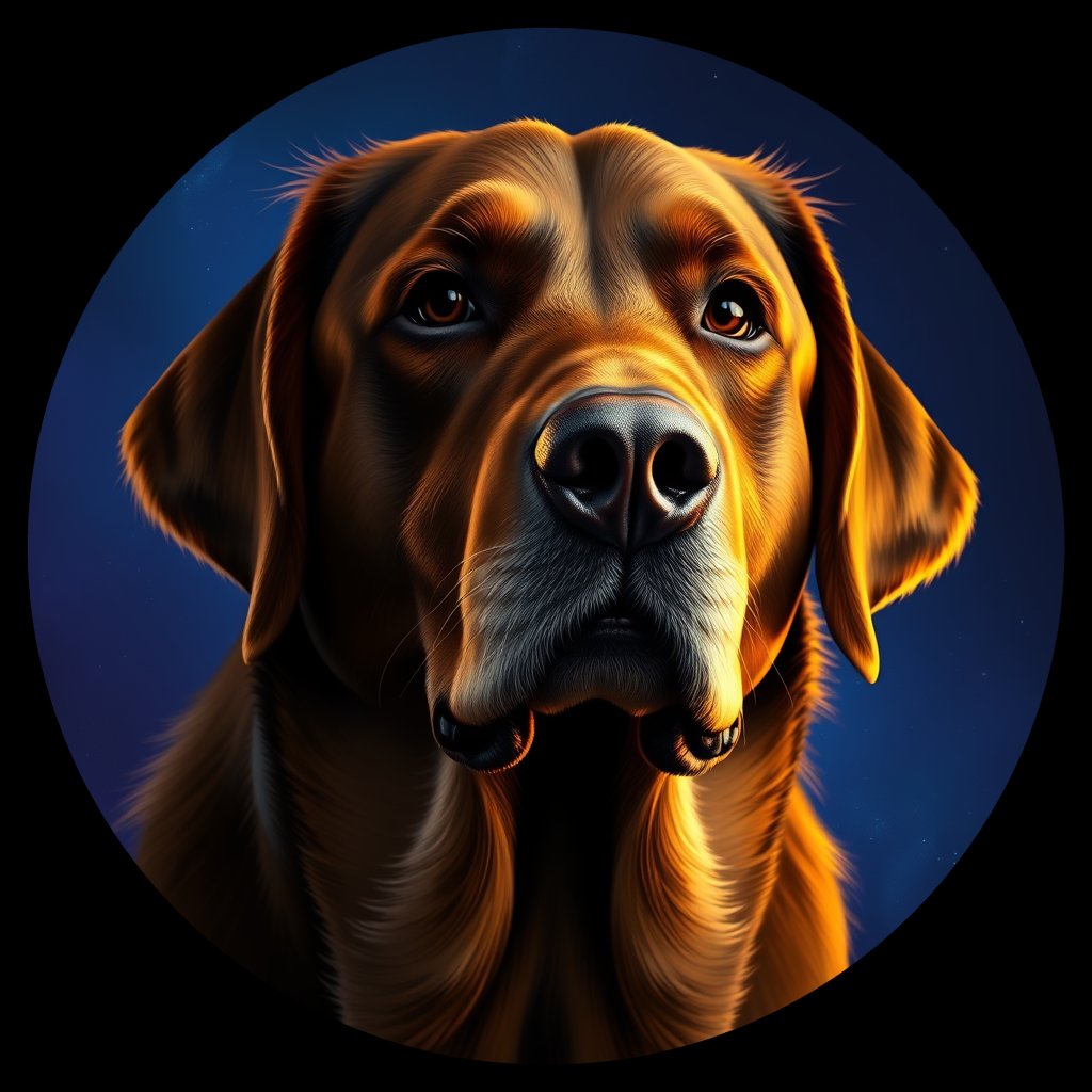 Cosmic medallion portrait of cHD11_60_cHD11_60, a Labrador Retriever