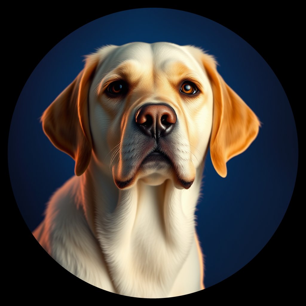 Cosmic medallion portrait of cHD11_610_cHD11_610, a Labrador Or Golden Retriever