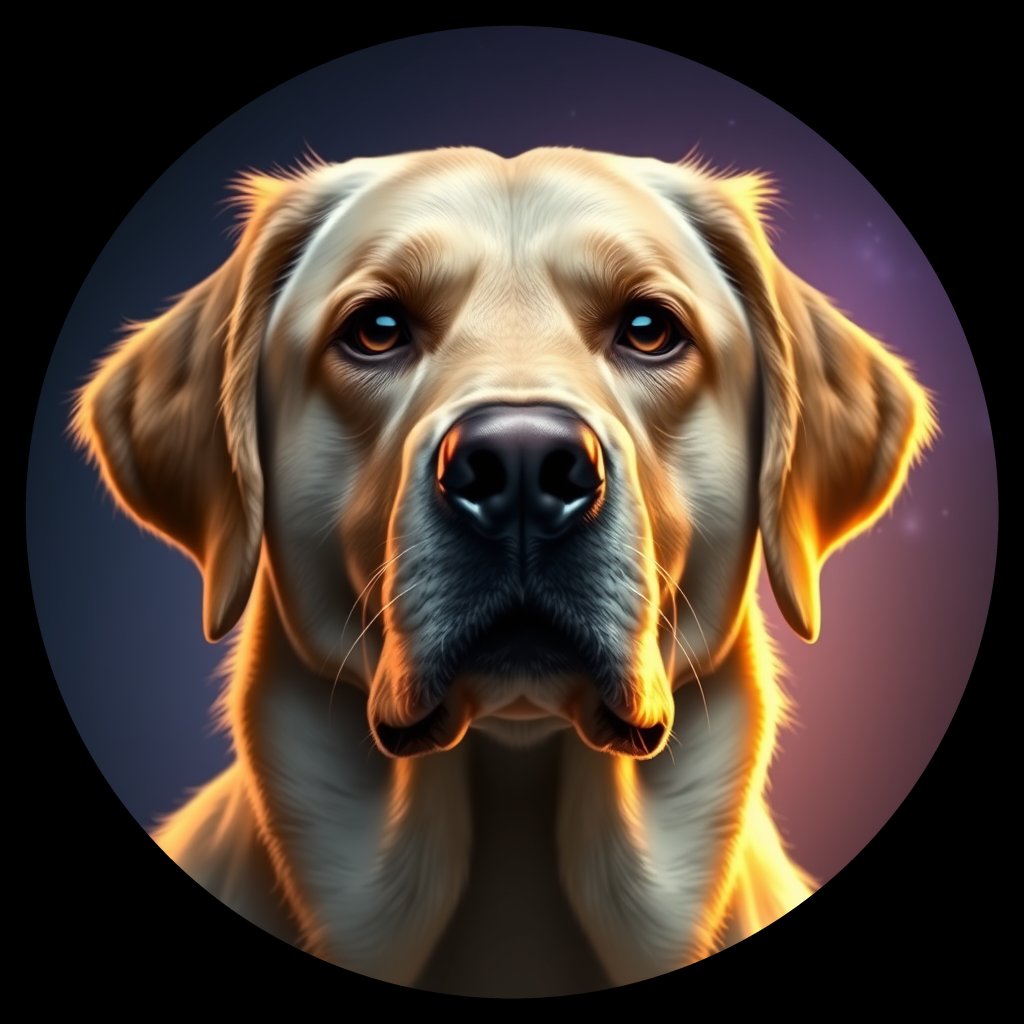 Cosmic medallion portrait of cHD11_611_cHD11_611, a Labrador Or Golden Retriever