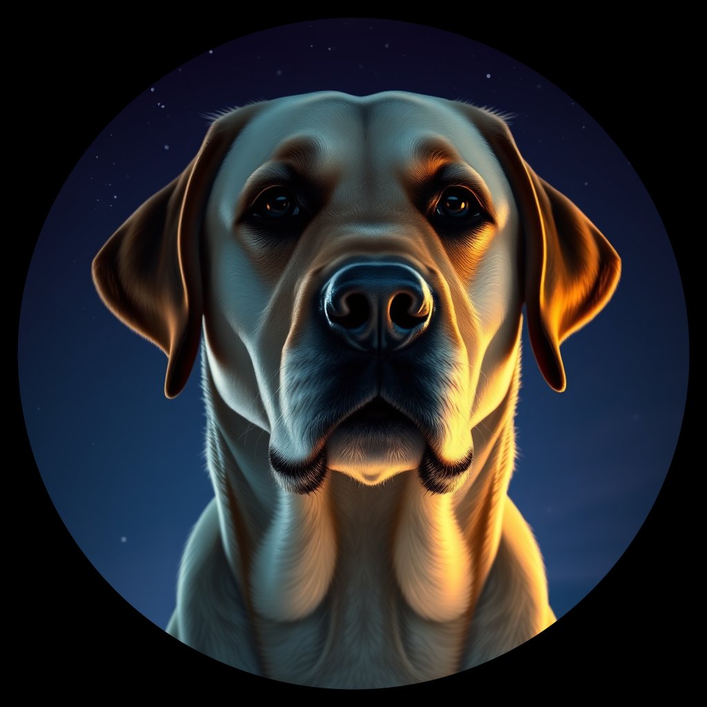 Cosmic medallion portrait of cHD11_61_cHD11_61, a Labrador Retriever