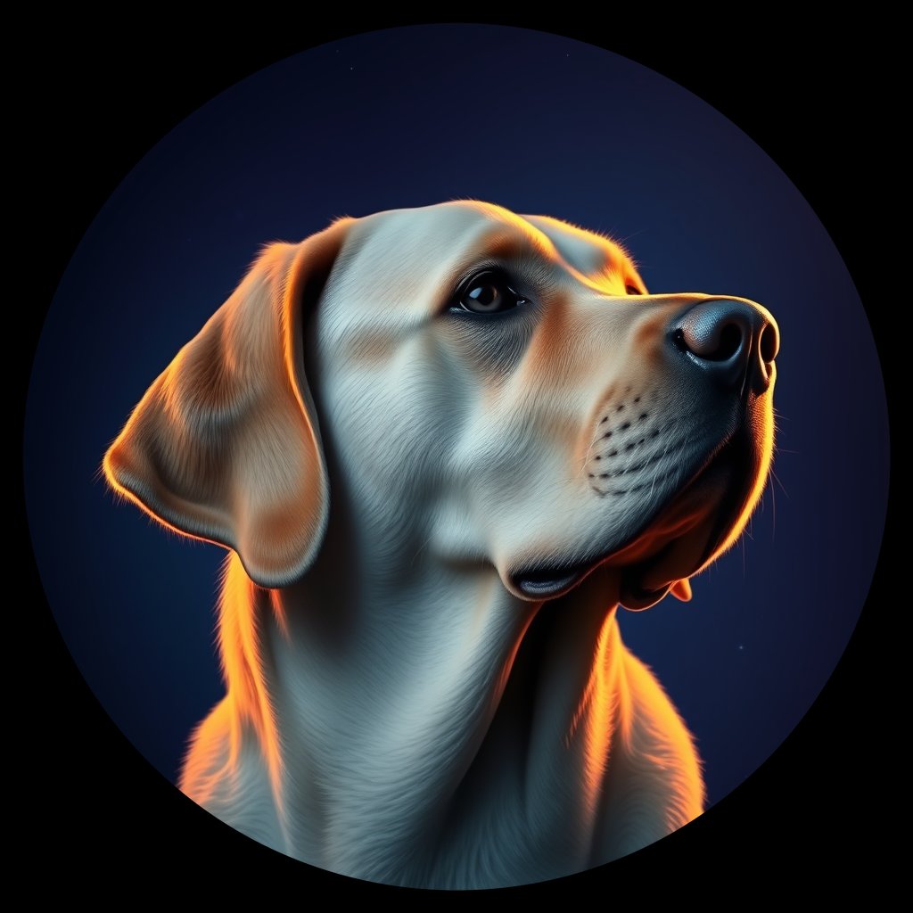Cosmic medallion portrait of cHD11_65_cHD11_65, a Labrador Retriever