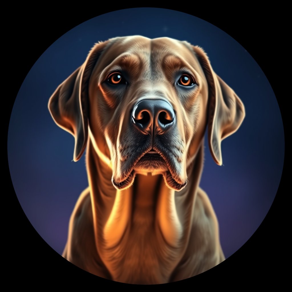 Cosmic medallion portrait of cHD11_69_cHD11_69, a Labrador Retriever