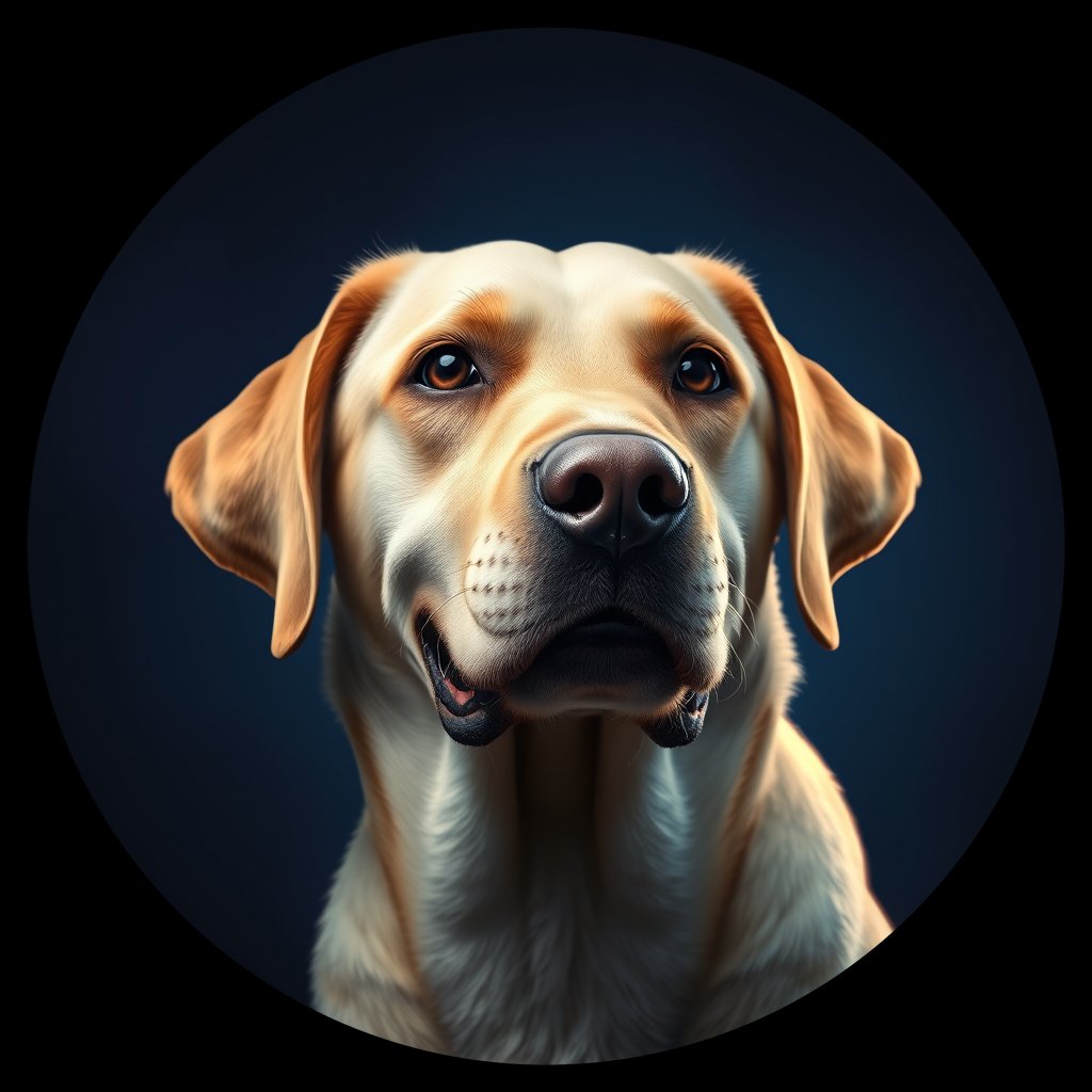 Cosmic medallion portrait of cHD11_71_cHD11_71, a Labrador Retriever