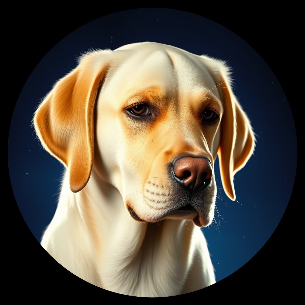 Cosmic medallion portrait of cHD11_725_cHD11_725, a Labrador Or Golden Retriever