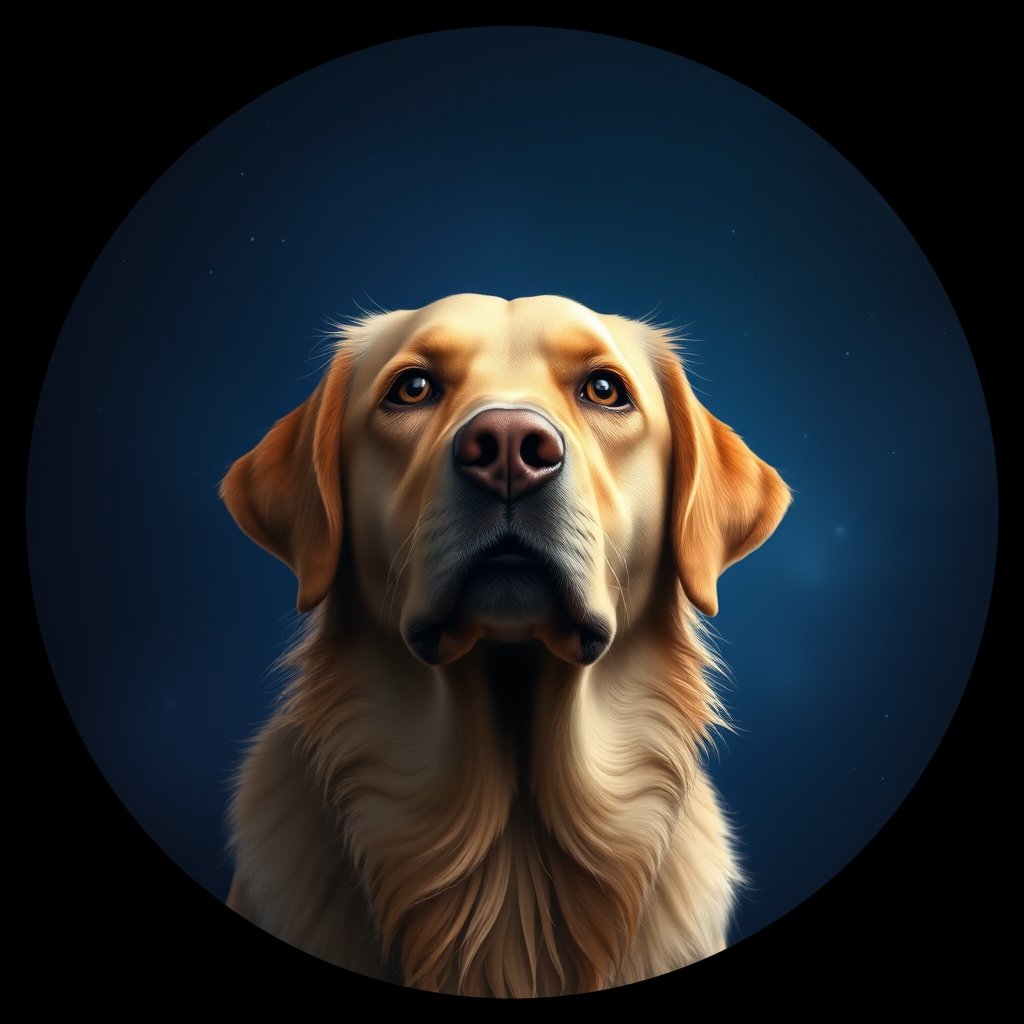 Cosmic medallion portrait of cHD11_726_cHD11_726, a Labrador Or Golden Retriever