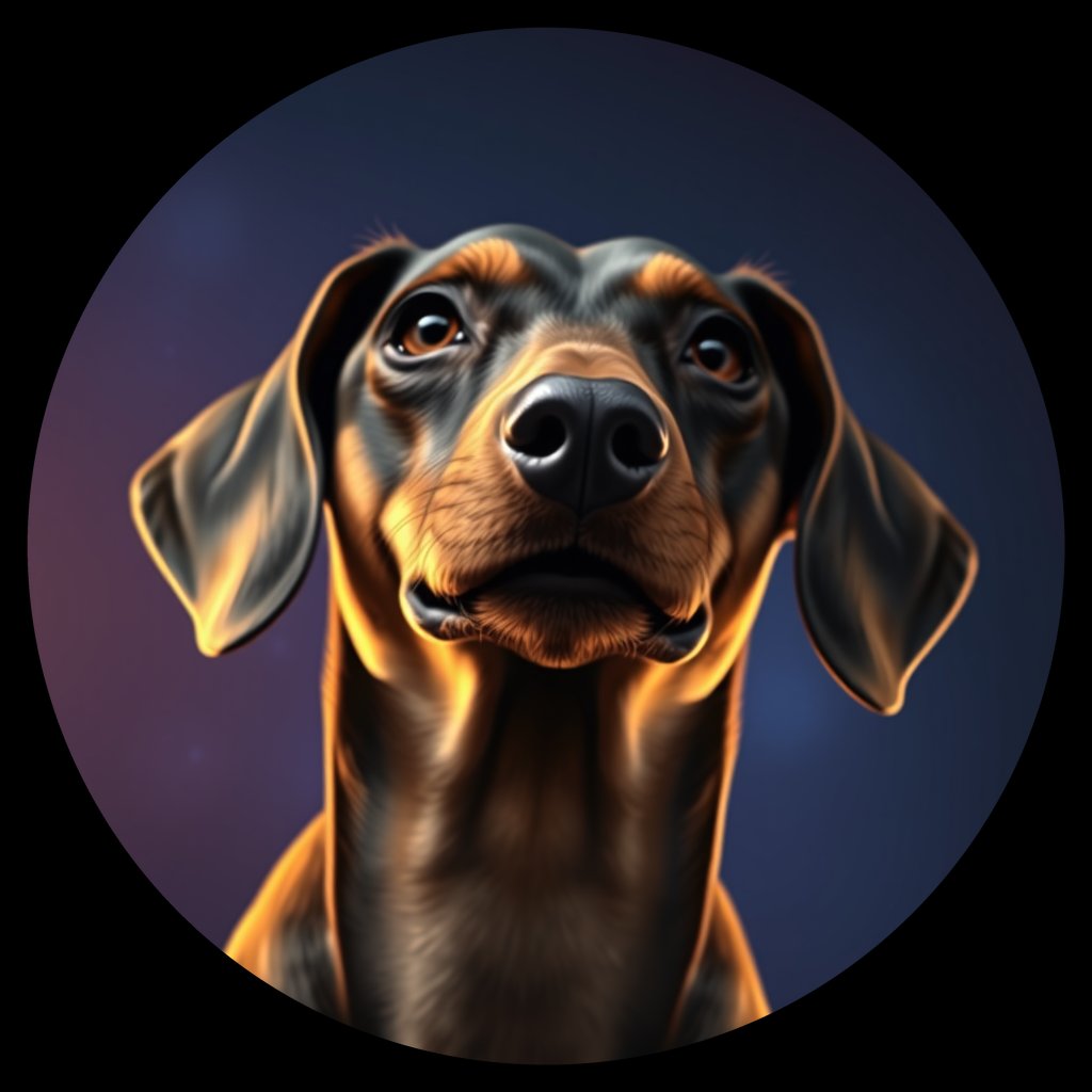 Cosmic medallion portrait of cHD11_74_cHD11_74, a Dachshund