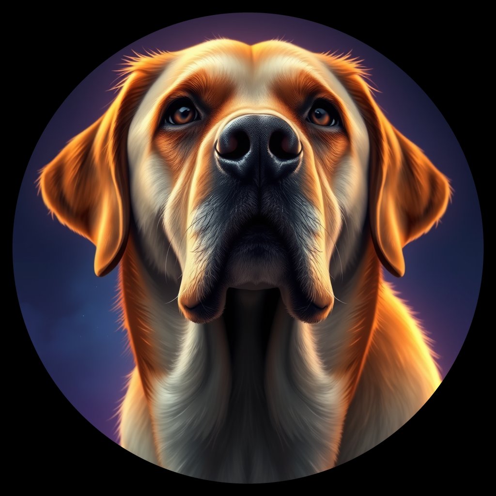 Cosmic medallion portrait of cHD11_76_cHD11_76, a Labrador Retriever
