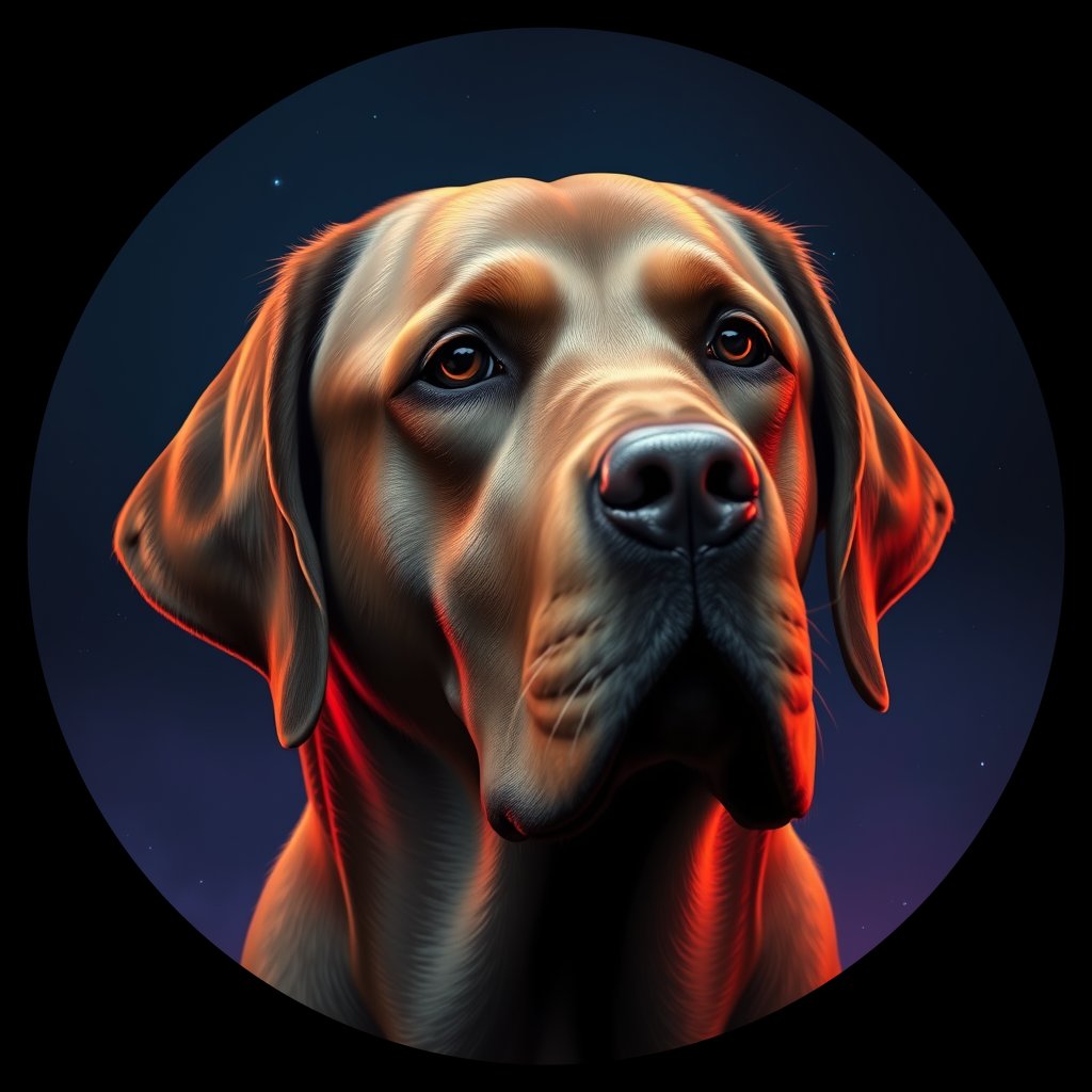 Cosmic medallion portrait of cHD11_78_cHD11_78, a Labrador Retriever