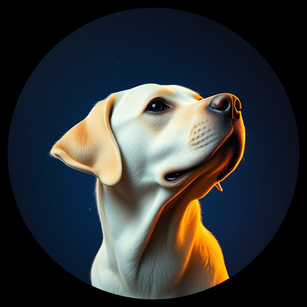 Cosmic medallion portrait of cHD11_79_cHD11_79, a Labrador Retriever