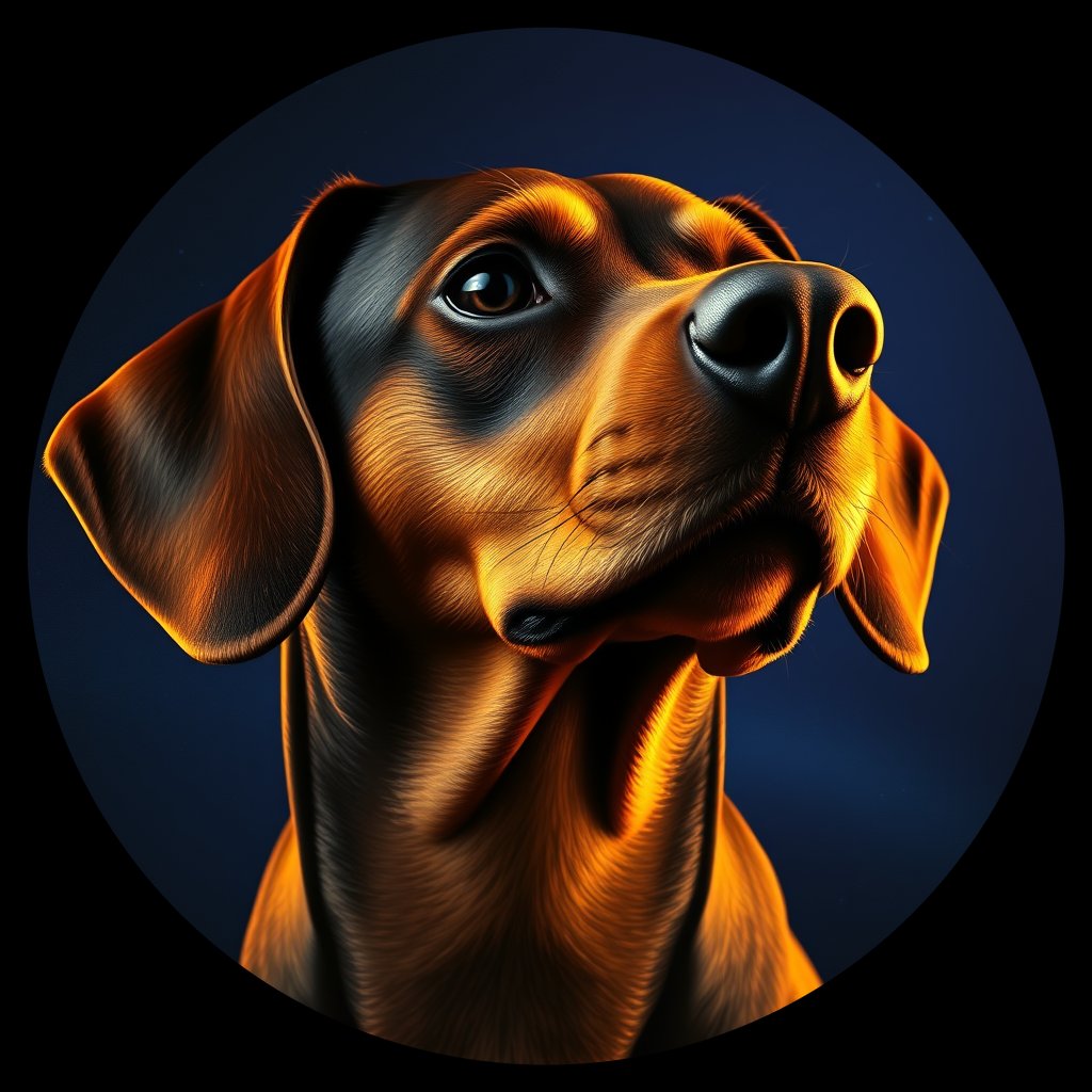 Cosmic medallion portrait of cHD11_80_cHD11_80, a Dachshund