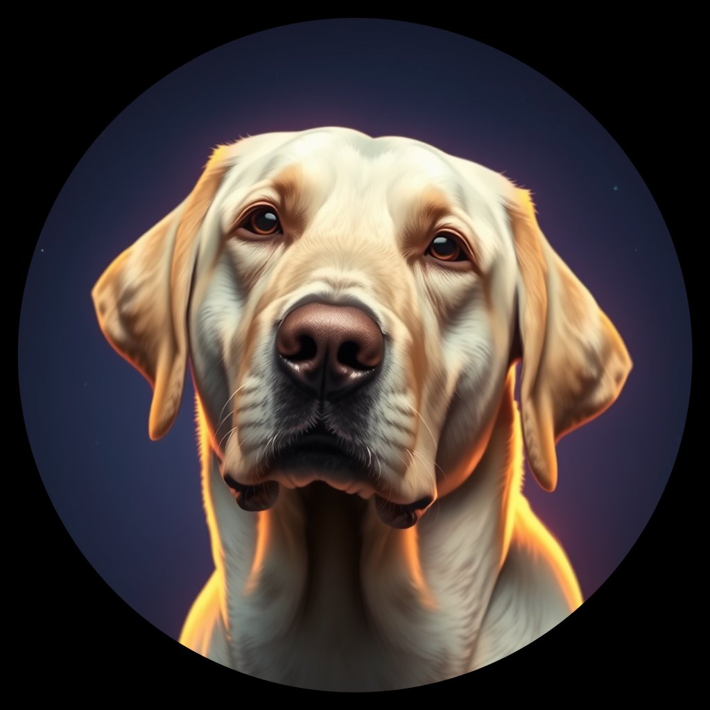 Cosmic medallion portrait of cHD11_82_cHD11_82, a Labrador Retriever