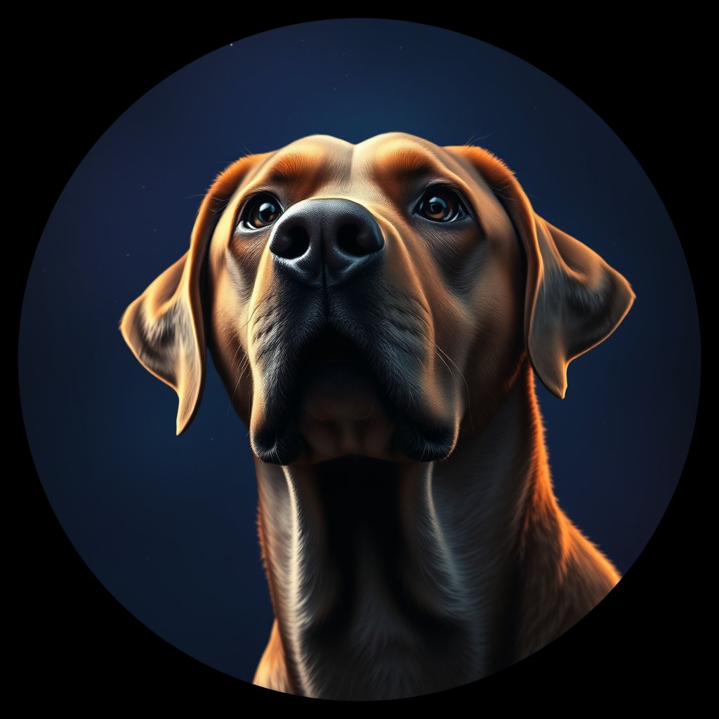Cosmic medallion portrait of cHD11_98_cHD11_98, a Labrador Retriever