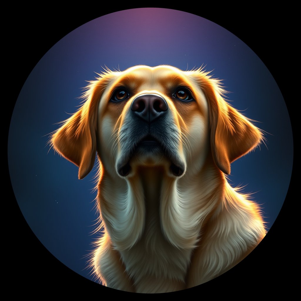 Cosmic medallion portrait of cHD15_10_cHD15_10, a Labrador Or Golden Retriever