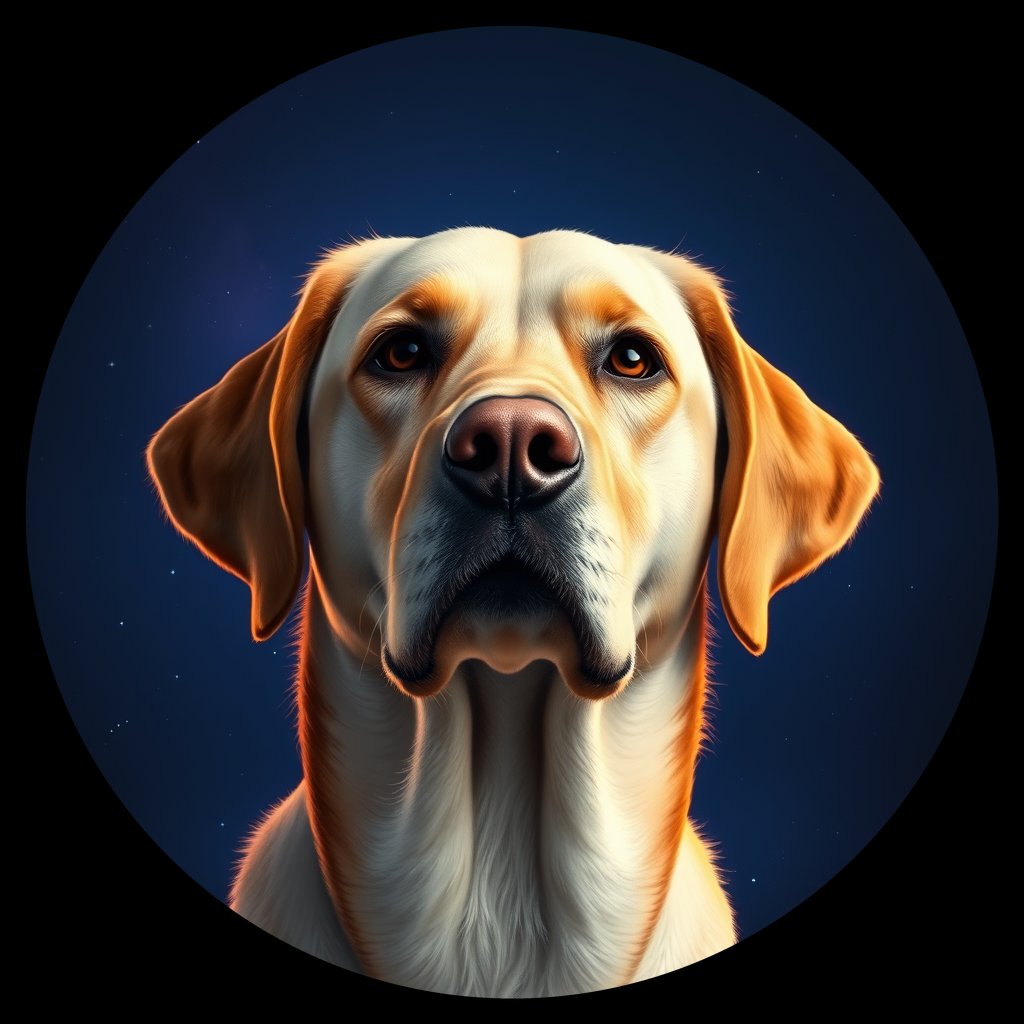 Cosmic medallion portrait of cHD15_14_cHD15_14, a Labrador Or Golden Retriever