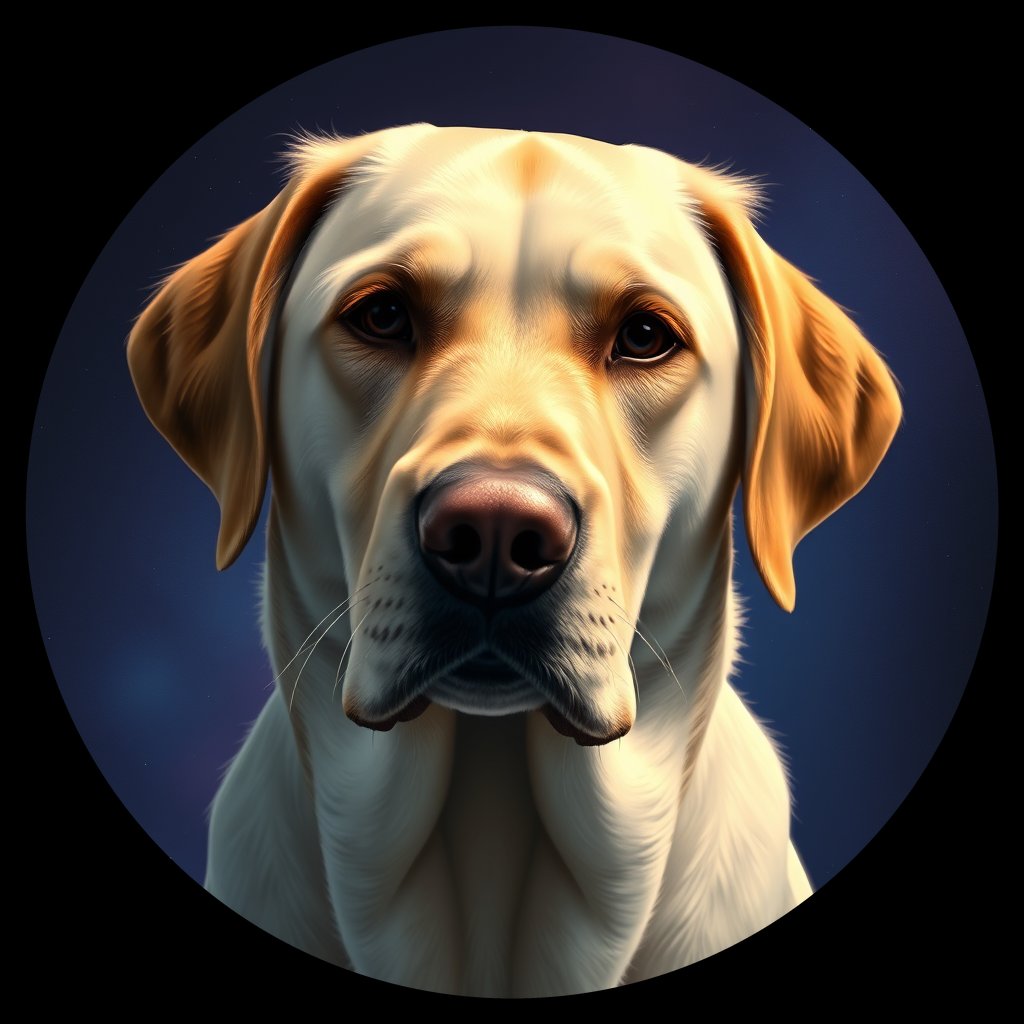 Cosmic medallion portrait of cHD15_15_cHD15_15, a Labrador Or Golden Retriever