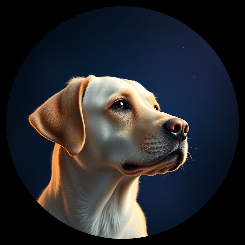 Cosmic medallion portrait of cHD15_16_cHD15_16, a Labrador Or Golden Retriever
