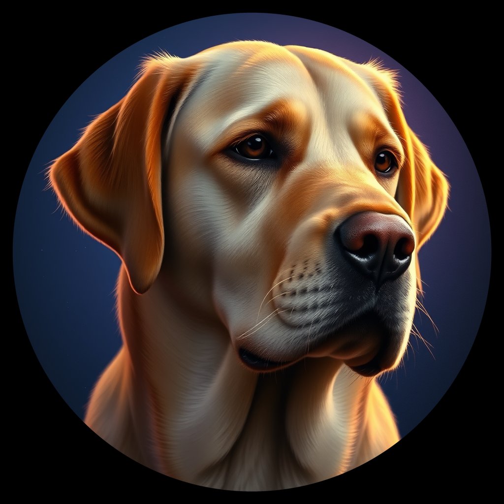 Cosmic medallion portrait of cHD15_18_cHD15_18, a Labrador Or Golden Retriever