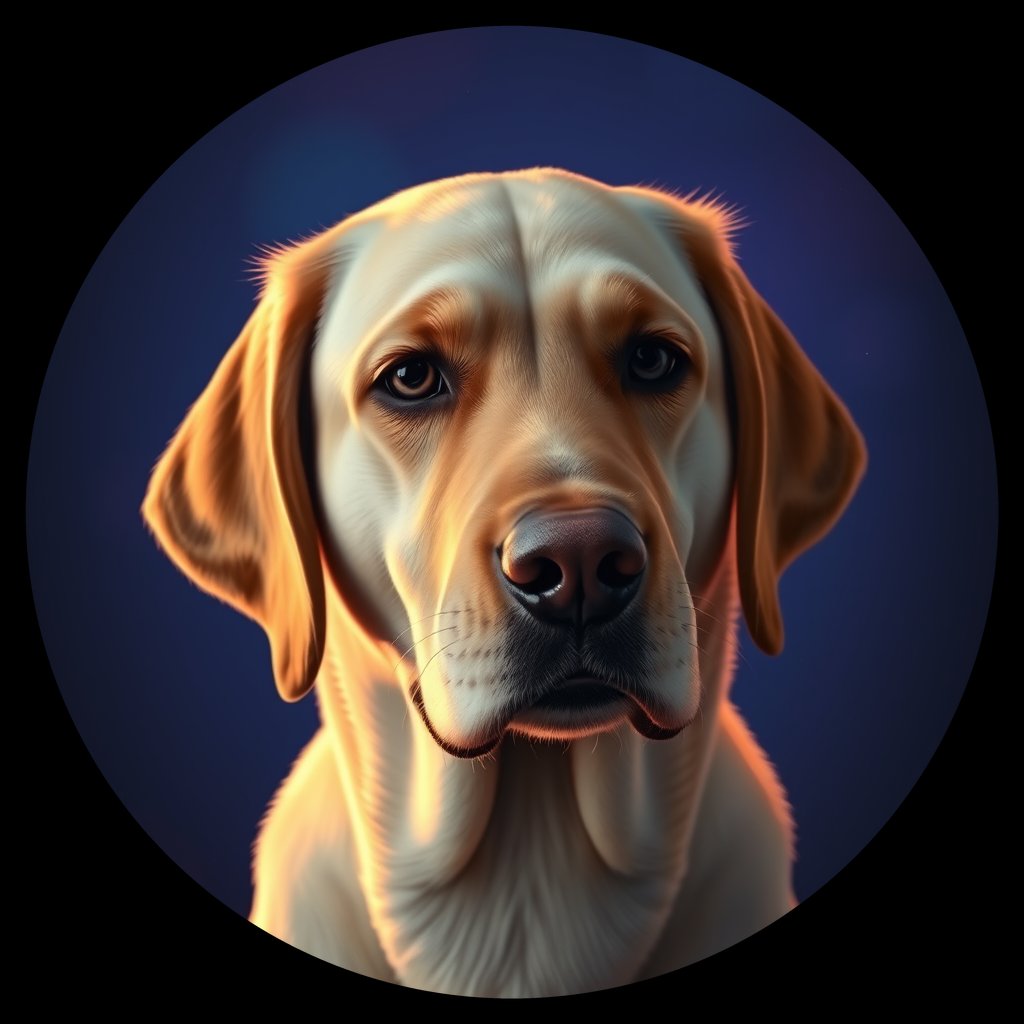 Cosmic medallion portrait of cHD15_21_cHD15_21, a Labrador Or Golden Retriever