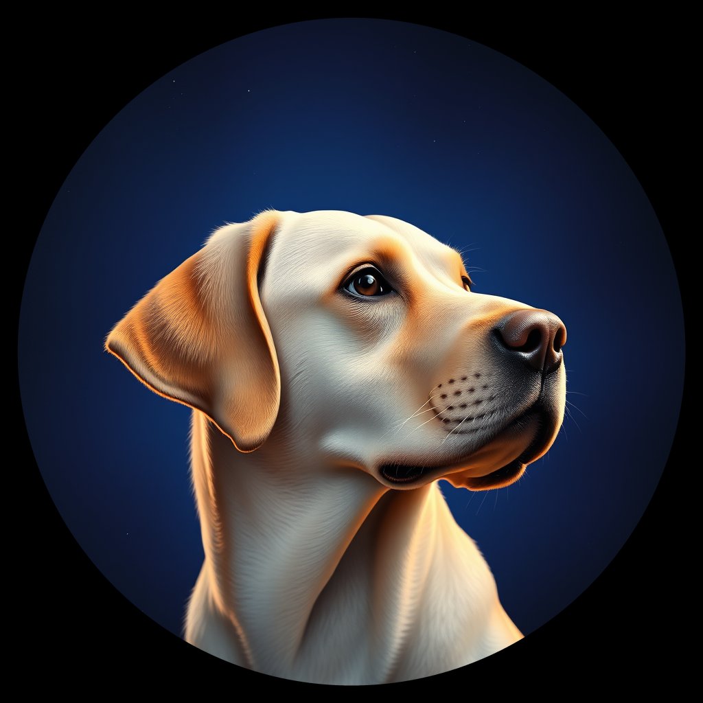 Cosmic medallion portrait of cHD15_23_cHD15_23, a Labrador Or Golden Retriever