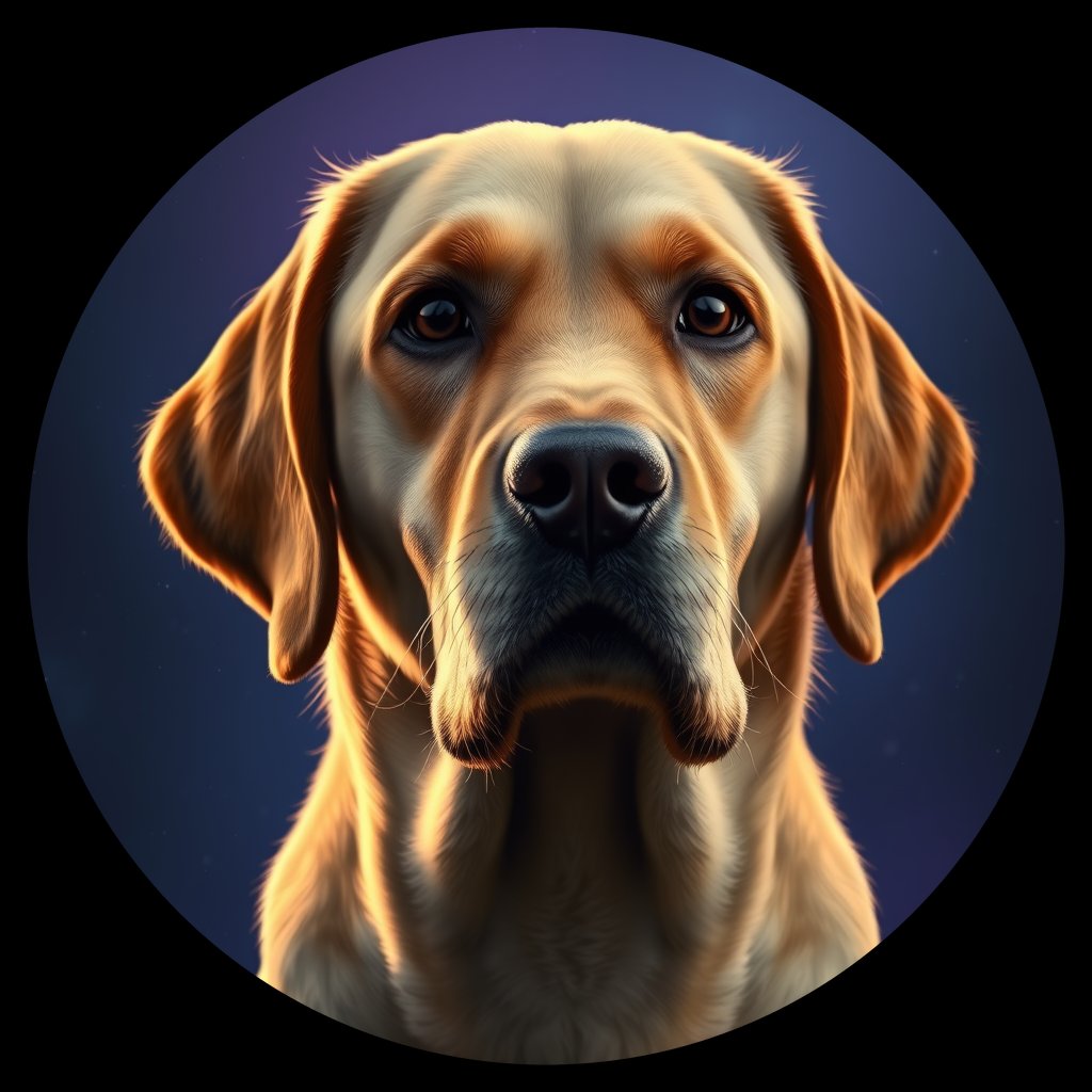 Cosmic medallion portrait of cHD15_26_cHD15_26, a Labrador Or Golden Retriever