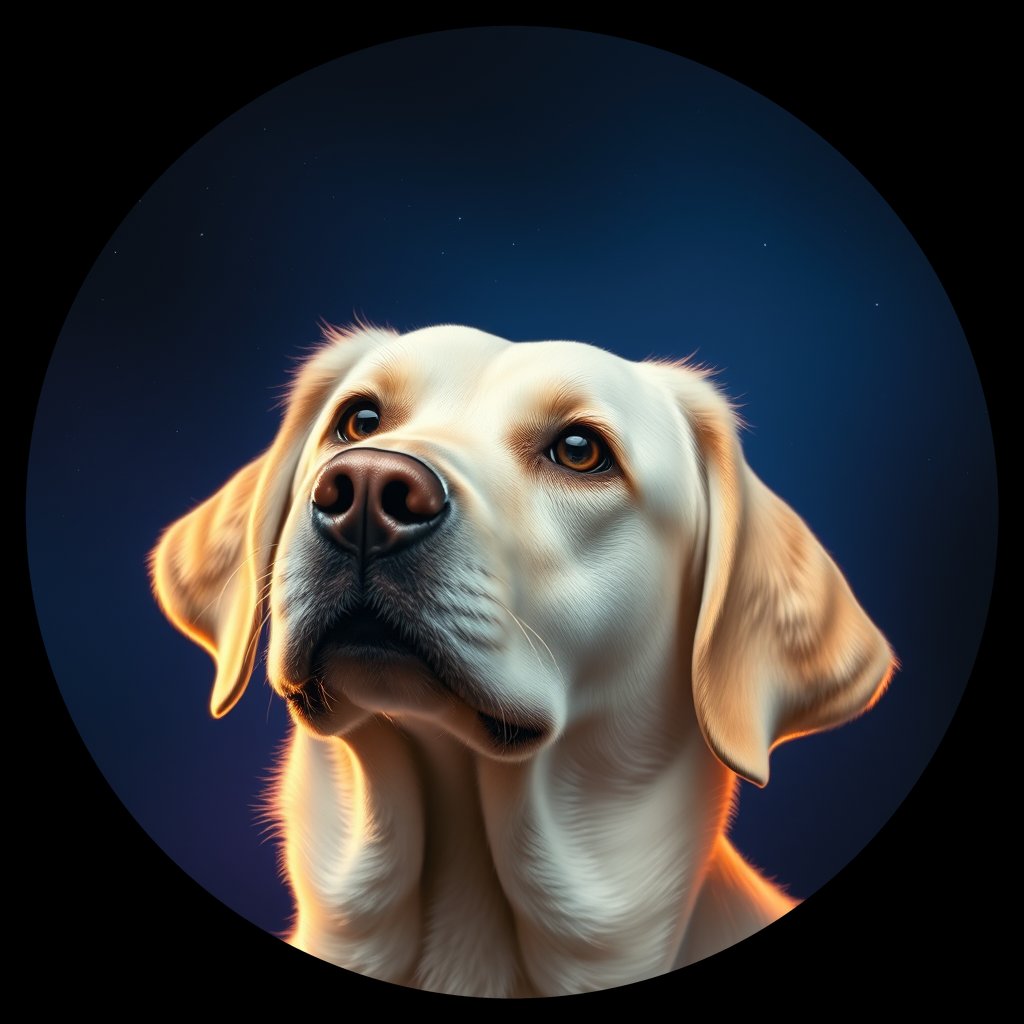 Cosmic medallion portrait of cHD15_29_cHD15_29, a Labrador Or Golden Retriever