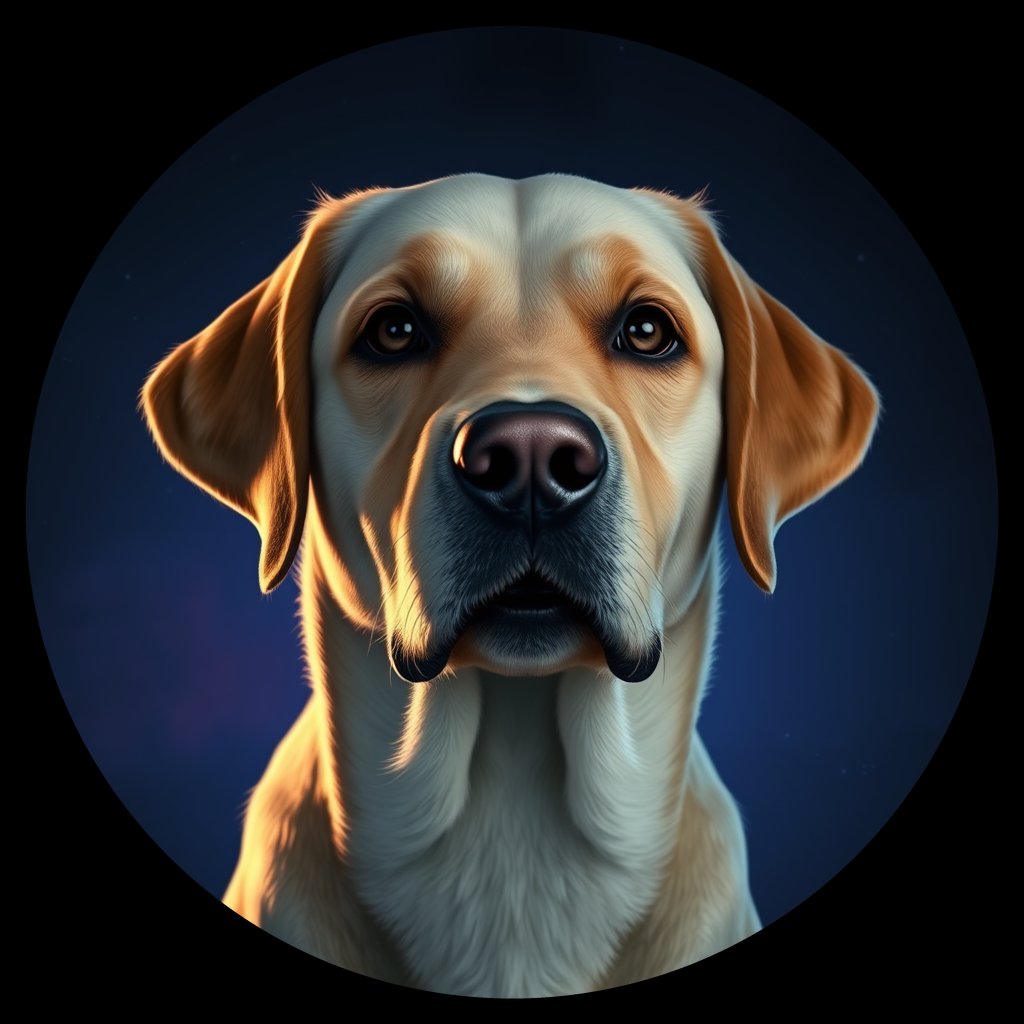 Cosmic medallion portrait of cHD15_33_cHD15_33, a Labrador Or Golden Retriever