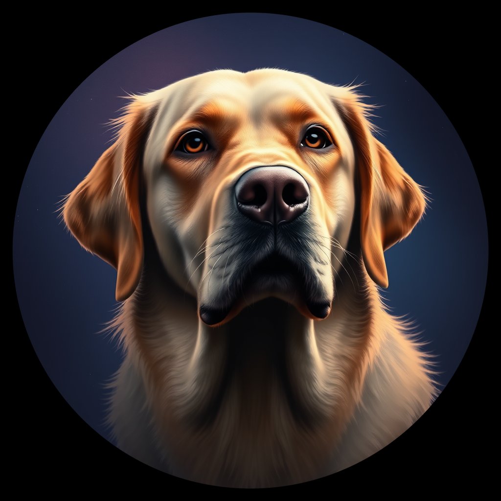 Cosmic medallion portrait of cHD15_34_cHD15_34, a Labrador Or Golden Retriever