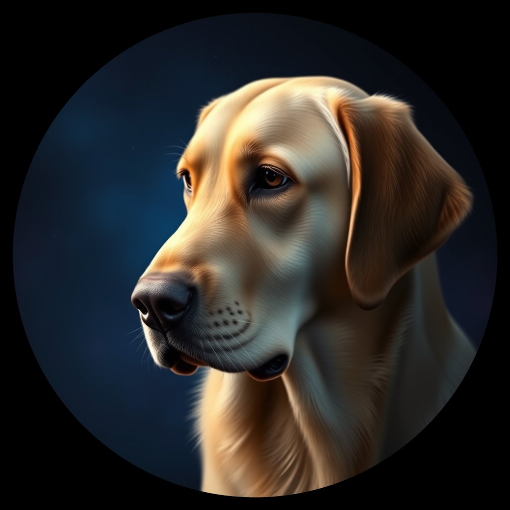 Cosmic medallion portrait of cHD15_35_cHD15_35, a Labrador Or Golden Retriever