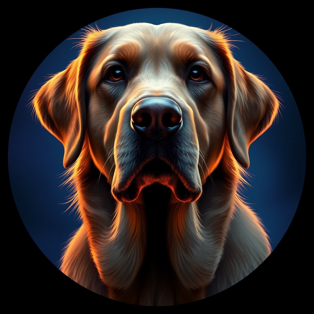 Cosmic medallion portrait of cHD15_36_cHD15_36, a Labrador Or Golden Retriever