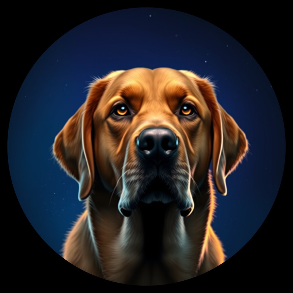 Cosmic medallion portrait of cHD15_37_cHD15_37, a Labrador Or Golden Retriever