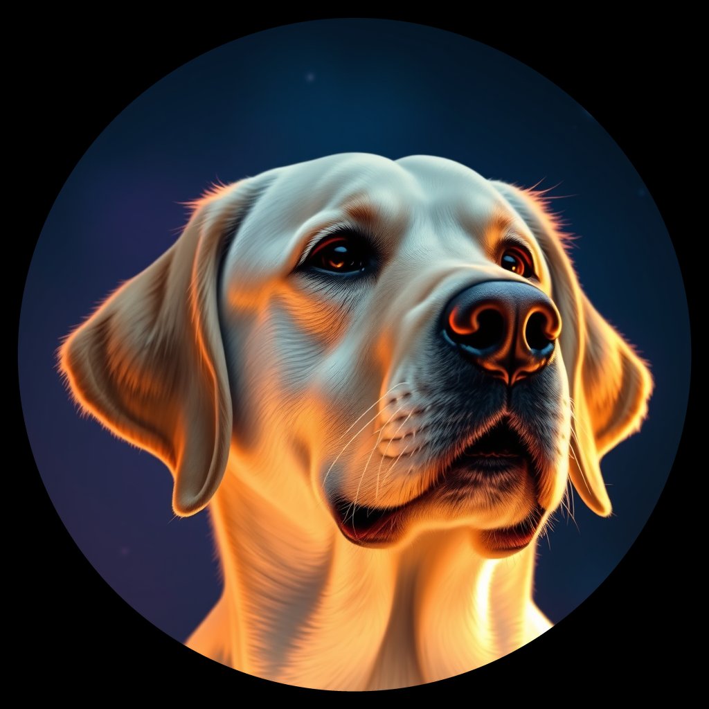 Cosmic medallion portrait of cHD15_39_cHD15_39, a Labrador Or Golden Retriever