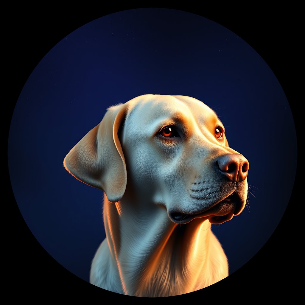 Cosmic medallion portrait of cHD15_40_cHD15_40, a Labrador Or Golden Retriever
