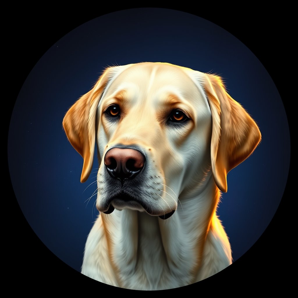 Cosmic medallion portrait of cHD15_44_cHD15_44, a Labrador Or Golden Retriever