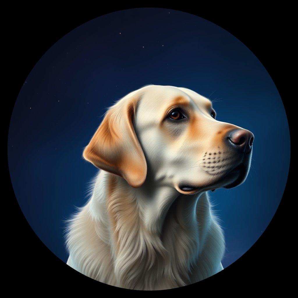 Cosmic medallion portrait of cHD15_46_cHD15_46, a Labrador Or Golden Retriever