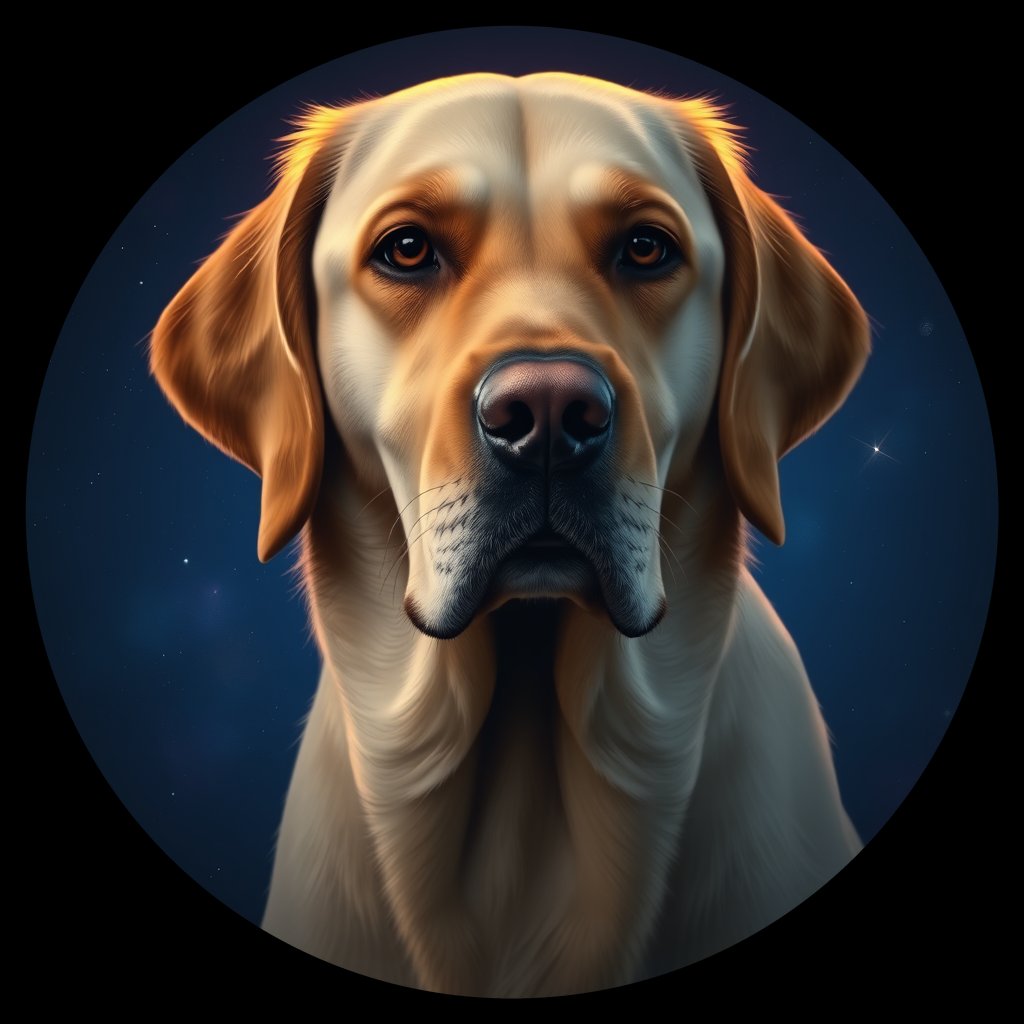 Cosmic medallion portrait of cHD15_51_cHD15_51, a Labrador Or Golden Retriever