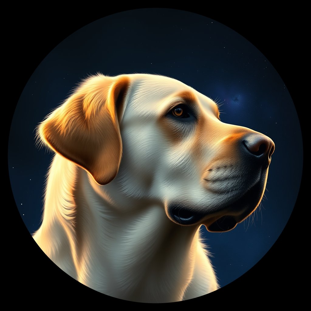 Cosmic medallion portrait of cHD15_53_cHD15_53, a Labrador Or Golden Retriever
