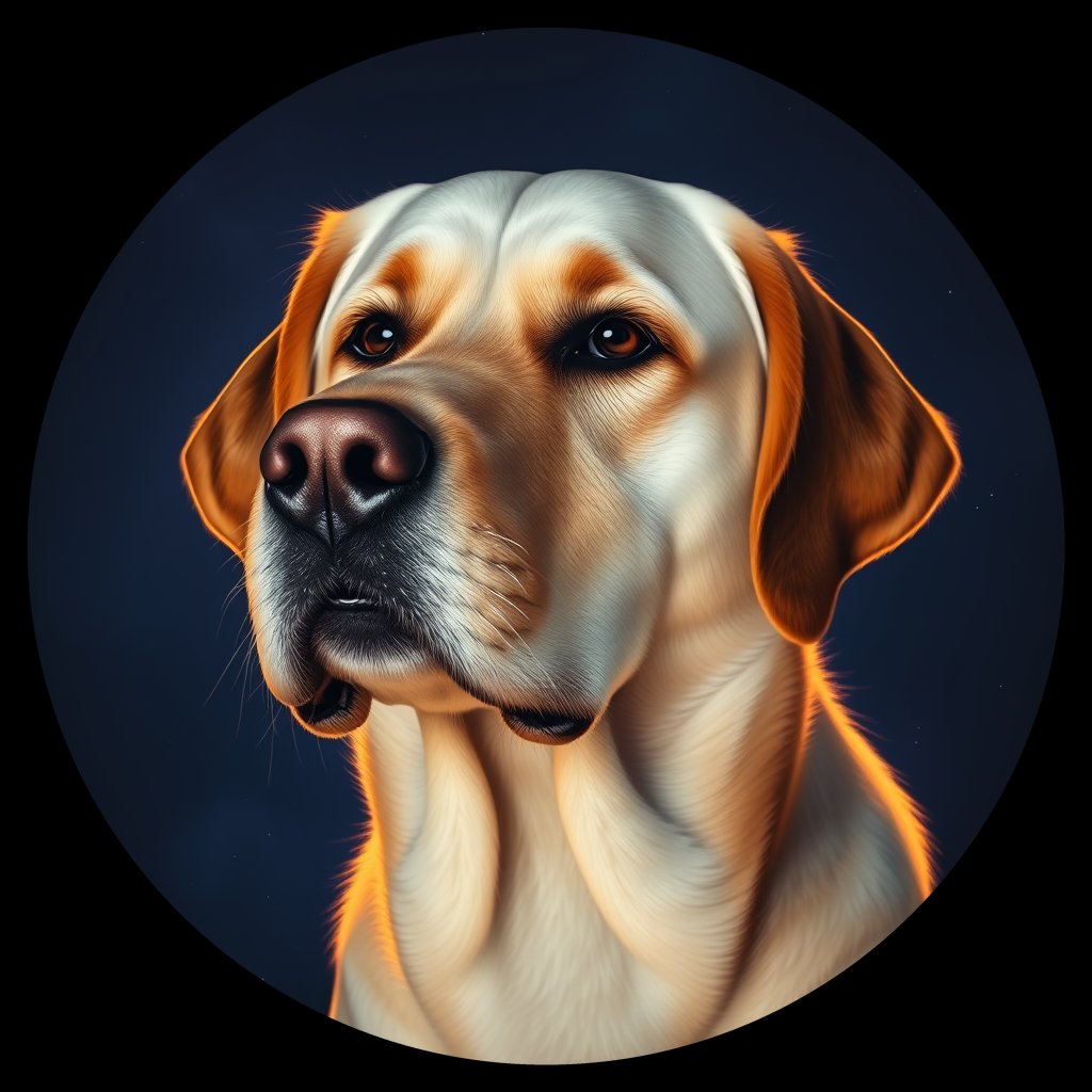 Cosmic medallion portrait of cHD15_56_cHD15_56, a Labrador Or Golden Retriever