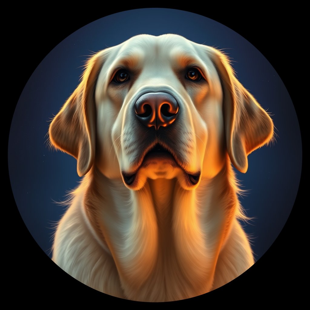 Cosmic medallion portrait of cHD15_58_cHD15_58, a Labrador Or Golden Retriever