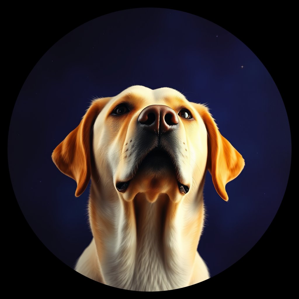 Cosmic medallion portrait of cHD15_59_cHD15_59, a Labrador Or Golden Retriever