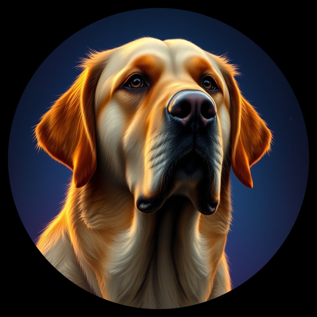Cosmic medallion portrait of cHD15_62_cHD15_62, a Labrador Or Golden Retriever