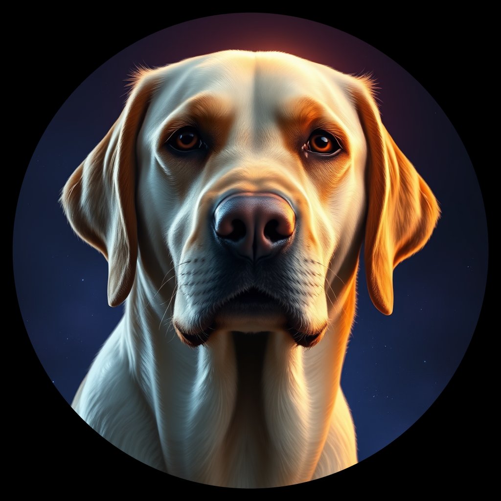 Cosmic medallion portrait of cHD15_64_cHD15_64, a Labrador Or Golden Retriever